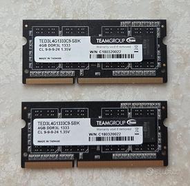 RAM SODIMM Team Group 8GB (2x4GB) DDR3L 1333MHz