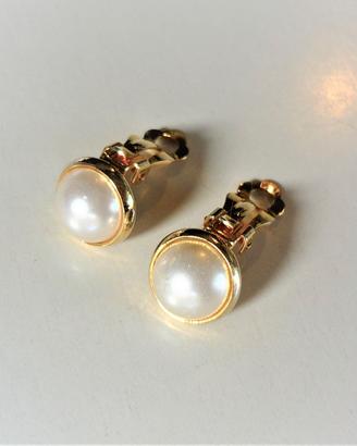 Orecchini clip perle finitura oro