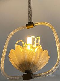 Lampadario in vetro bugnato