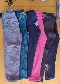 Lotto pantaloni autunnale bambina 6-7 anni