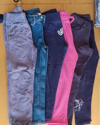 Lotto pantaloni autunnale bambina 6-7 anni