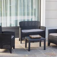 Set salotto da esterno colore grigio antracite 