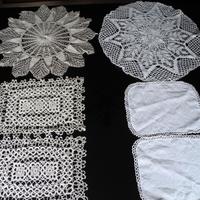 6 centrini realizzati a mano all'uncinetto