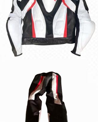 Tuta in pelle due pezzi moto