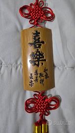 Placca Targa Portafortuna Cina Bamboo Originale