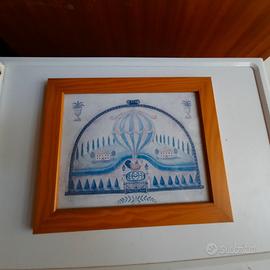 Quadretto in legno, cornice giallina