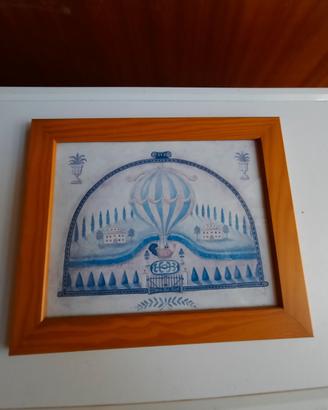 Quadretto in legno, cornice giallina
