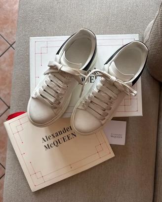 Alexander McQueen Sneaker donna in pelle bianco/bl