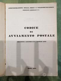 Elenco libro Cap Italia 1975 codice postale 