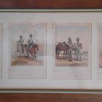 4 litografie in cornice  cm.63x 26   