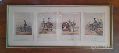 4 litografie in cornice  cm.63x 26   