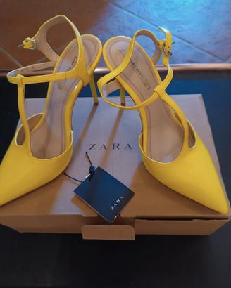 Zara~Sandali slingback tacco alto. 36