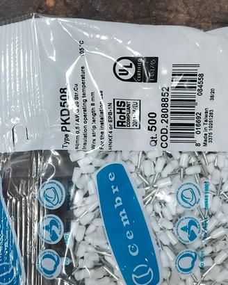 Puntali a tubetto terminale cembre 5000 pz