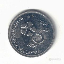 Moneta Malaysia da 5 sen del 2014