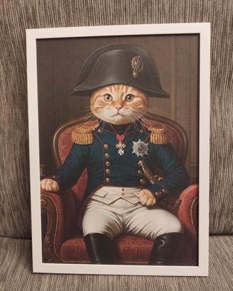 Quadro gatto Napoleone con corncie