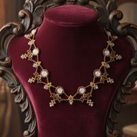 Collana Choker Vintage stile 800 quarzo rosa chic