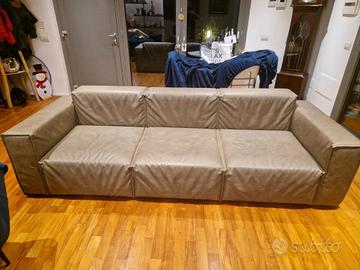Divano artigianale ecopelle made in italy 4 posti 