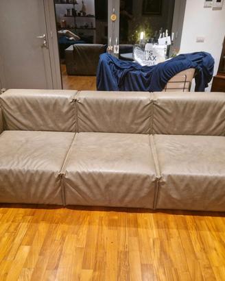 Divano artigianale ecopelle made in italy 4 posti 