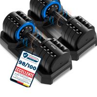 DH FitLife 12kg/25kg Manubri Regolabili con Base P