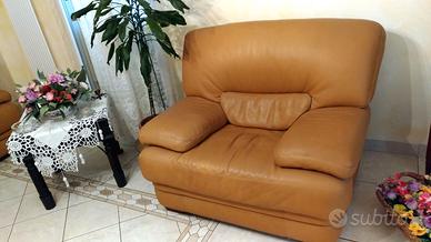 POLTRONA IN  VERA PELLE PIENOFIORE