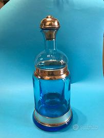 Refrigeratore bevande in cristallo e argento