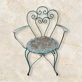 4 poltroncine vintage da giardino ferro battuto