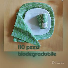 Set biodegradabile 20 persone 110 pezzi