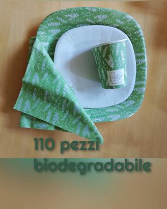 Set biodegradabile 20 persone 110 pezzi