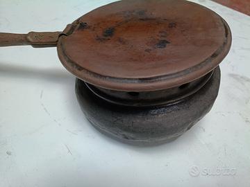 Antico scaldaletto in rame