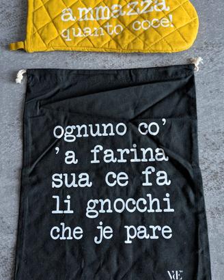 Set cucina guanto e sacca portapane