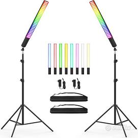 Obeamiu Kit di 2 bacchette luminose RGB per foto