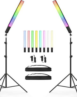 Obeamiu Kit di 2 bacchette luminose RGB per foto