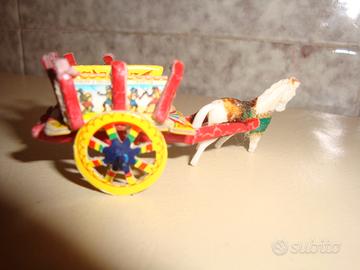 Carretto Siciliano Miniatura 8cm Artigianale Mano