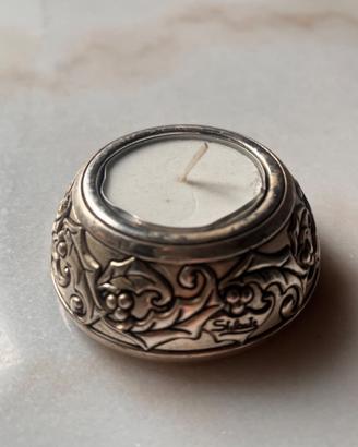 Porta Candele Vintage Laminato Argento