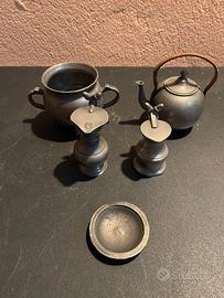 Lotto 5 oggetti in peltro d’epoca , primi ‘900