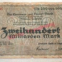 Assegno 1923 tedesco Germania 200 miliardi Marchi