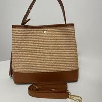 Vera Pelle Dollaro con raffia Made in Italy