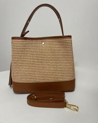 Vera Pelle Dollaro con raffia Made in Italy