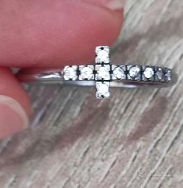 Anello argento Croce zirconi