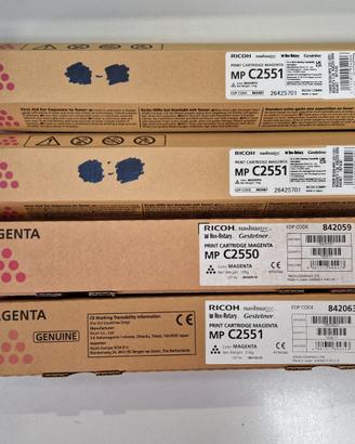 Lotto 4 Toner Originali Ricoh MP C2551 Magenta 
