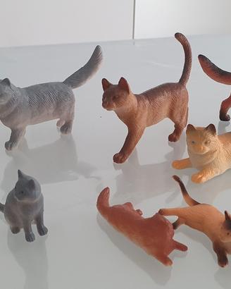 Lotto 9 Animali Schleich - Gatti, Volpe e Faina

