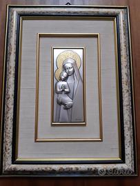 Quadro Icona bassorilievo Madonna con Bambino OTTA
