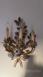 Coppia di applique a fiori funzionanti vintage