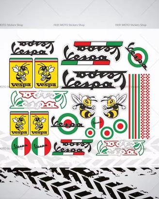 Set Adesivi Stickers Vespa PX Piaggio 31x26cm