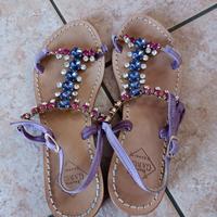 sandali gioiello vero cuoio Emanuela caruso capri