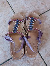 sandali gioiello vero cuoio Emanuela caruso capri