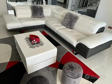 Divano vera pelle bianco