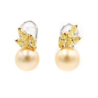 Orecchini Damiani in Oro con Perle gold e Diamanti