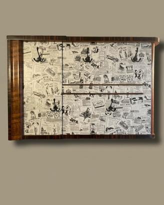 Appendiabiti da Parete con Cornice in Radica