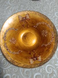 Piatto centrotavola vetro decoupage 